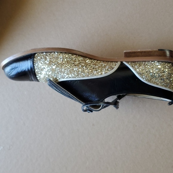 Croon RARE tassel  gold glitter and black shoes Size 38 (us 7.5 ) - Picture 9 of 11